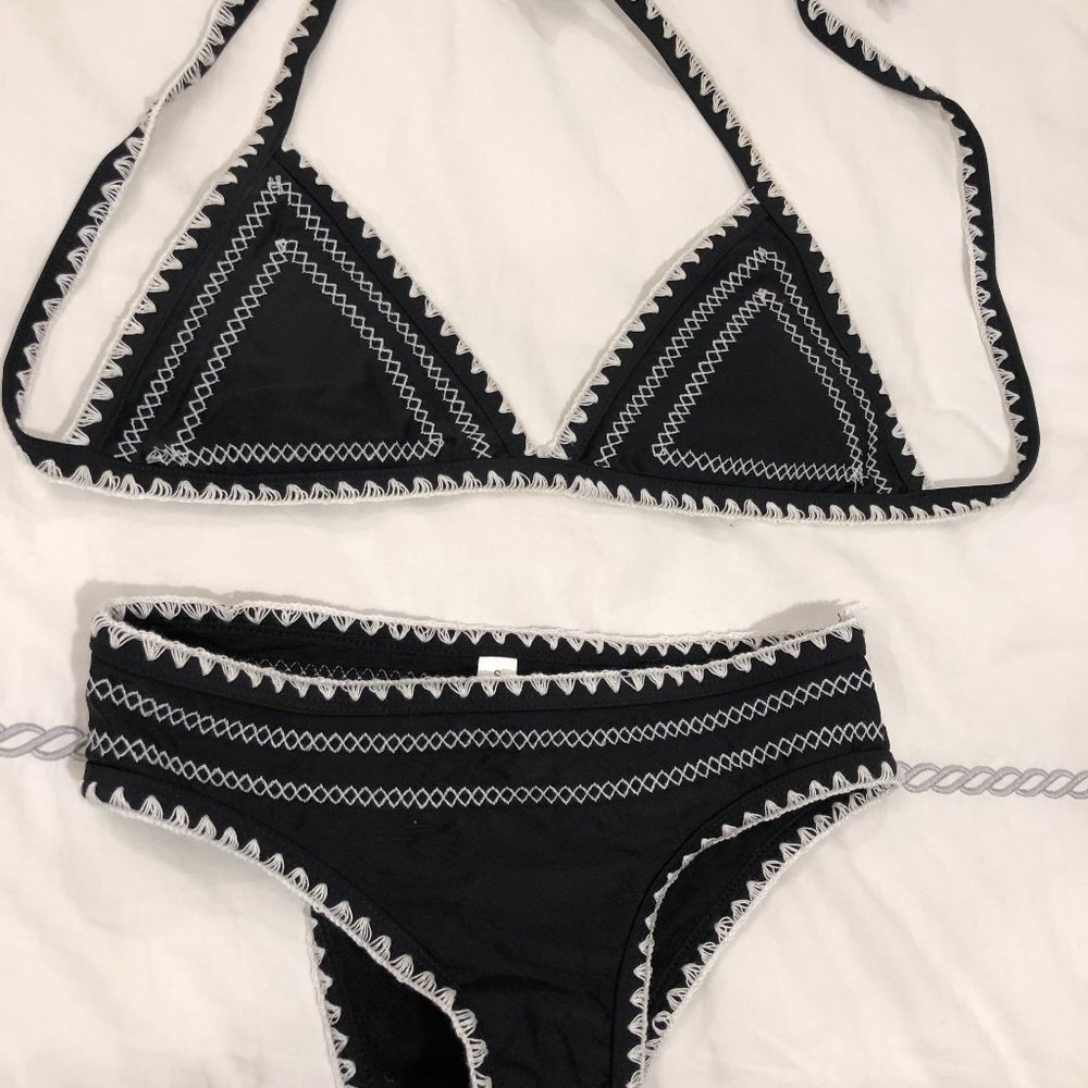 Black/White Stitched Bikini